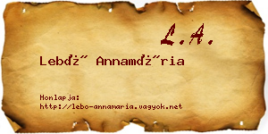 Lebó Annamária névjegykártya